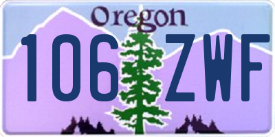 OR license plate 106ZWF