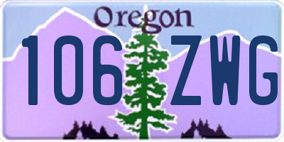 OR license plate 106ZWG