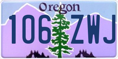 OR license plate 106ZWJ