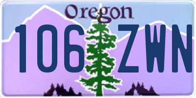 OR license plate 106ZWN