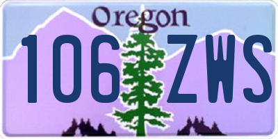 OR license plate 106ZWS