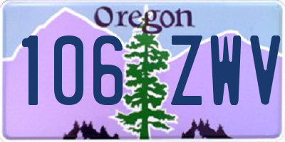 OR license plate 106ZWV