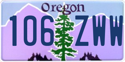 OR license plate 106ZWW