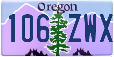 OR license plate 106ZWX