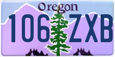 OR license plate 106ZXB
