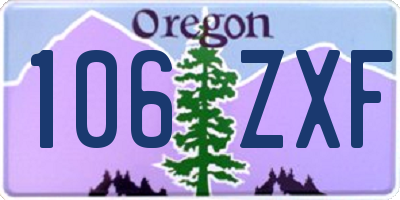 OR license plate 106ZXF