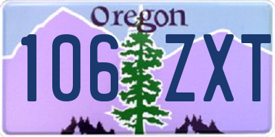 OR license plate 106ZXT