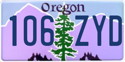 OR license plate 106ZYD