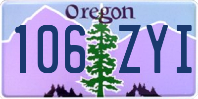 OR license plate 106ZYI