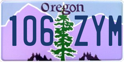 OR license plate 106ZYM