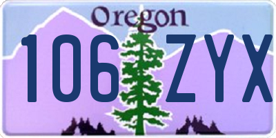 OR license plate 106ZYX