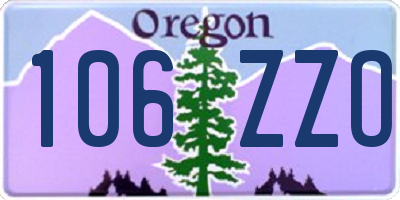 OR license plate 106ZZO