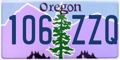 OR license plate 106ZZQ