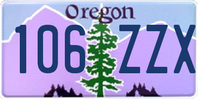 OR license plate 106ZZX