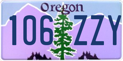 OR license plate 106ZZY