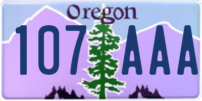 OR license plate 107AAA