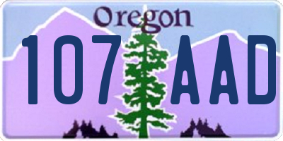 OR license plate 107AAD