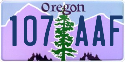 OR license plate 107AAF
