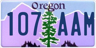 OR license plate 107AAM