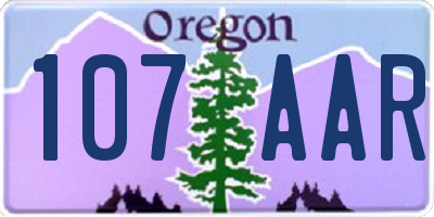 OR license plate 107AAR