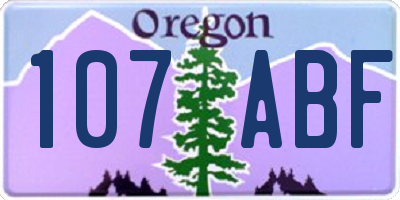 OR license plate 107ABF