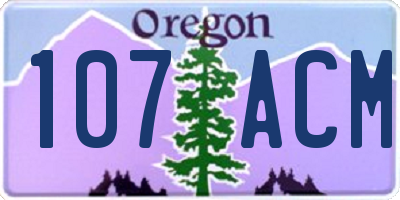 OR license plate 107ACM