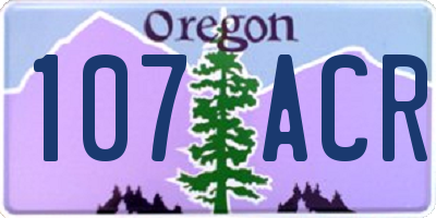 OR license plate 107ACR