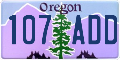 OR license plate 107ADD