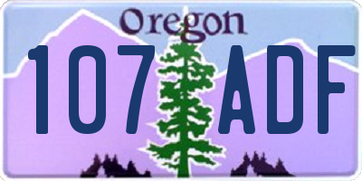 OR license plate 107ADF