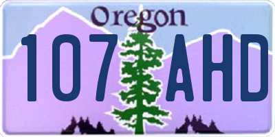 OR license plate 107AHD