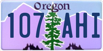 OR license plate 107AHI