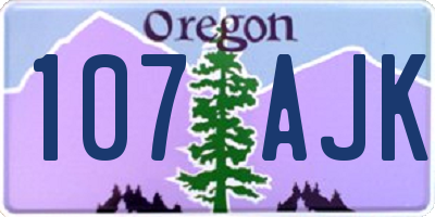 OR license plate 107AJK
