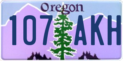OR license plate 107AKH