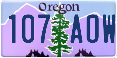 OR license plate 107AOW