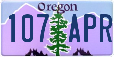OR license plate 107APR