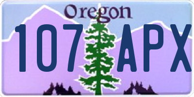 OR license plate 107APX