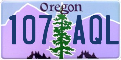OR license plate 107AQL