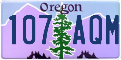 OR license plate 107AQM