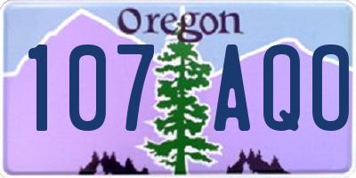 OR license plate 107AQO