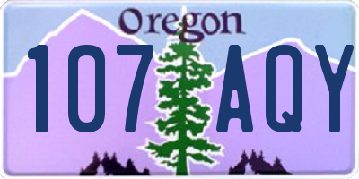 OR license plate 107AQY