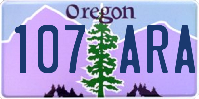 OR license plate 107ARA