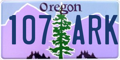 OR license plate 107ARK