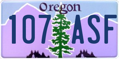OR license plate 107ASF