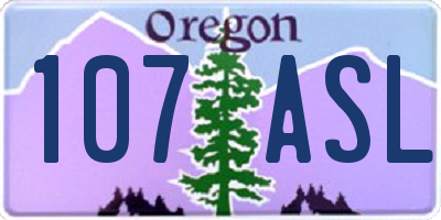 OR license plate 107ASL