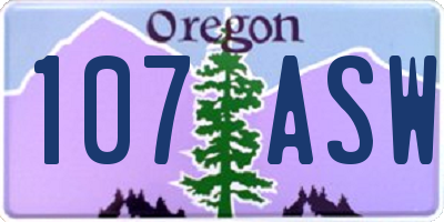 OR license plate 107ASW