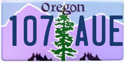 OR license plate 107AUE