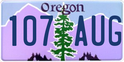 OR license plate 107AUG
