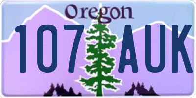 OR license plate 107AUK