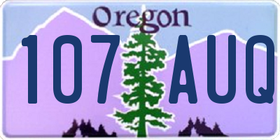OR license plate 107AUQ