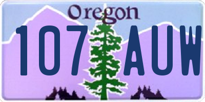 OR license plate 107AUW